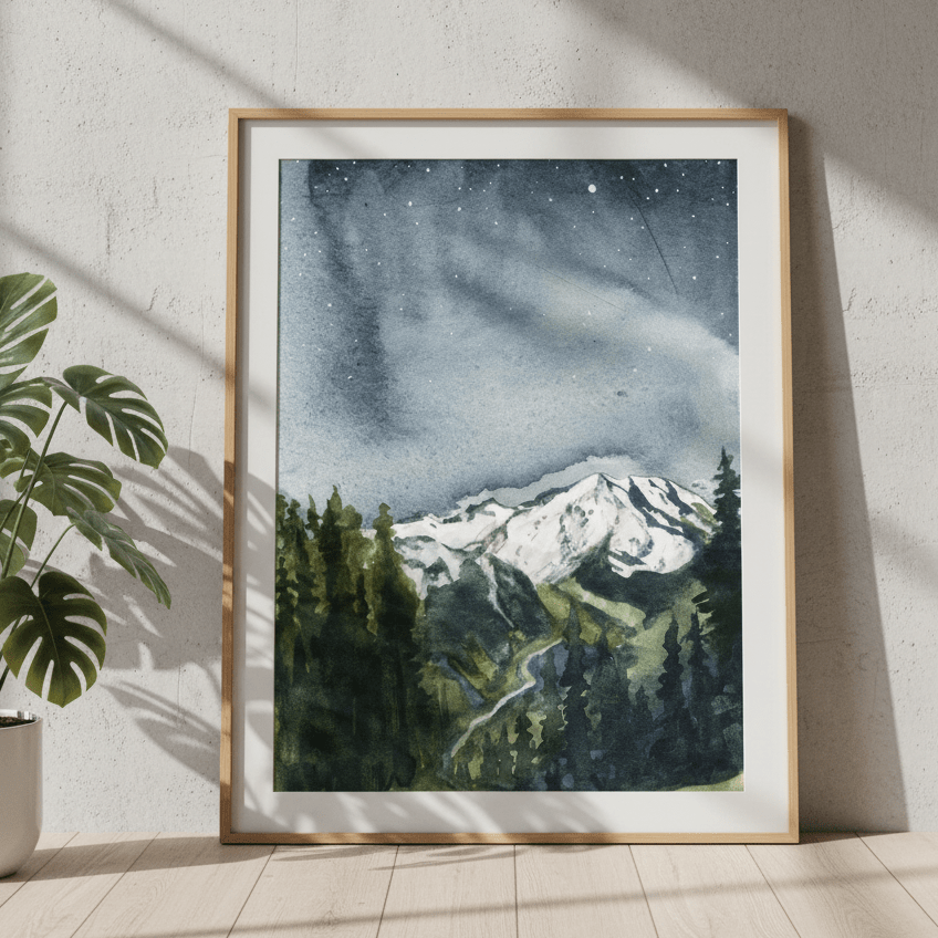 Mt Rainier by Meredith O'Neal wall - art - picture - poster