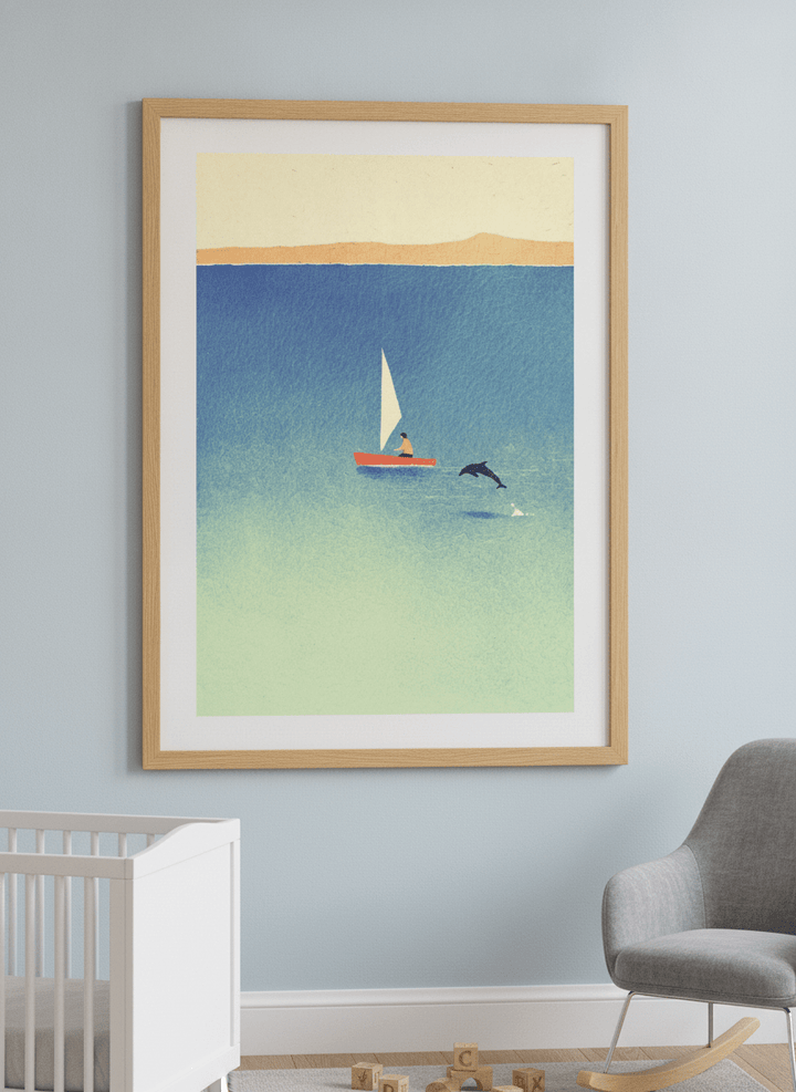 Soft neutral wall art styled in a serene nursery with pastel tones