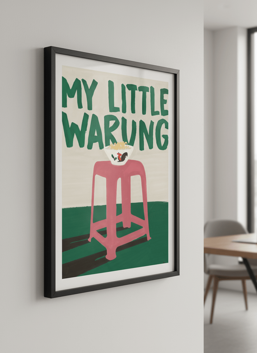 Contemporary wall art featured in a bright modern office workspace