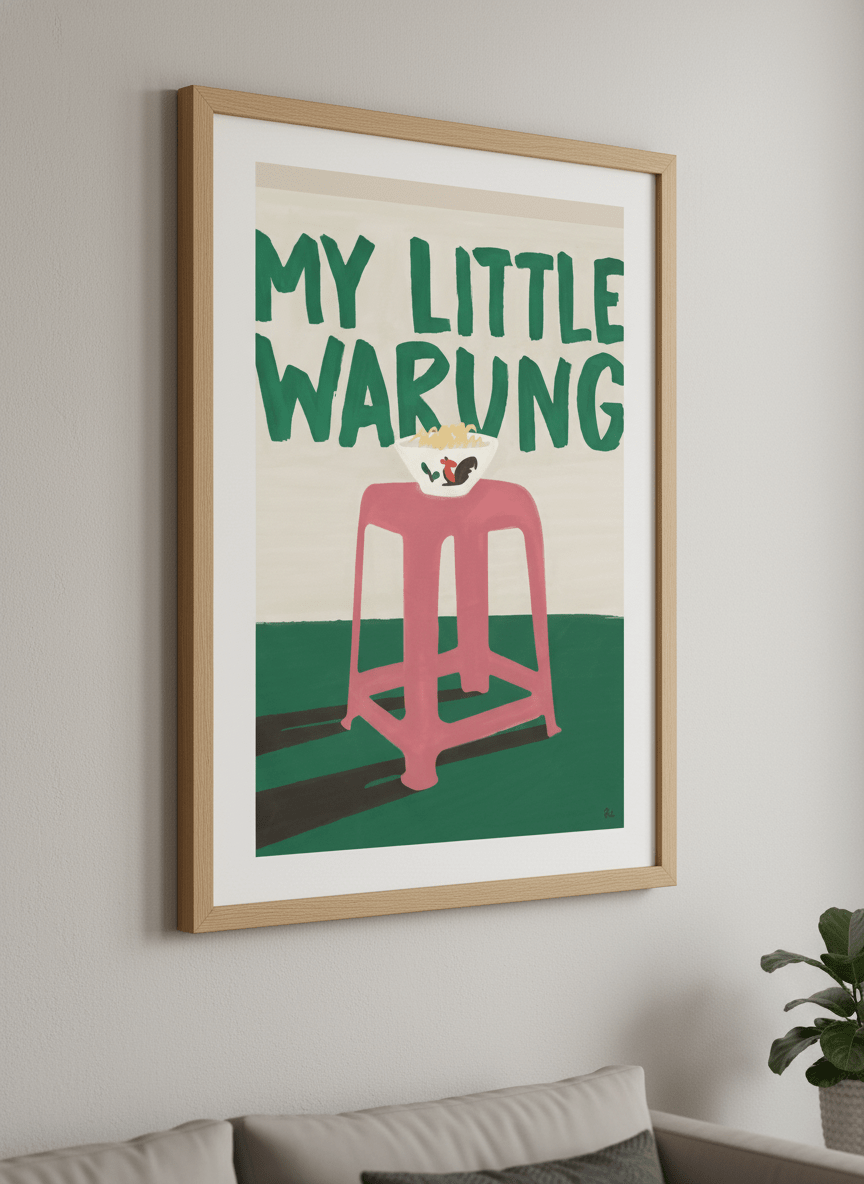 Modern wall art styled above a sofa in a neutral living room