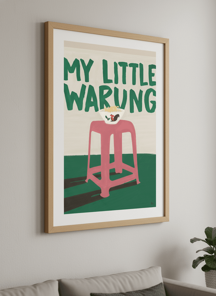 Modern wall art styled above a sofa in a neutral living room