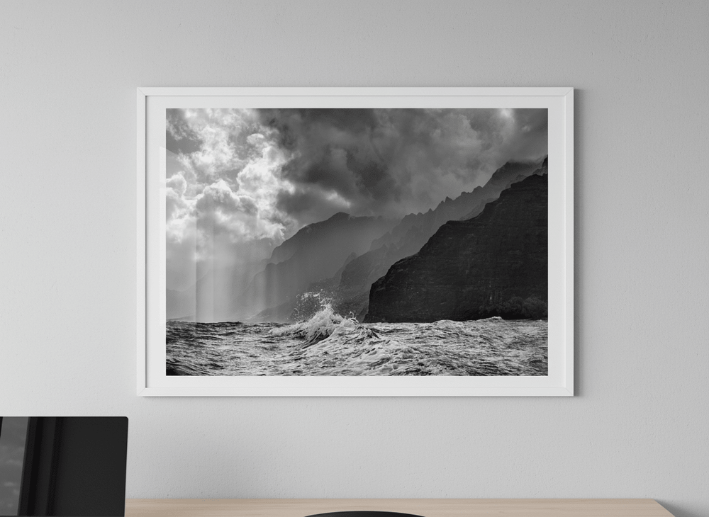 Contemporary wall art featured in a bright modern office workspace
