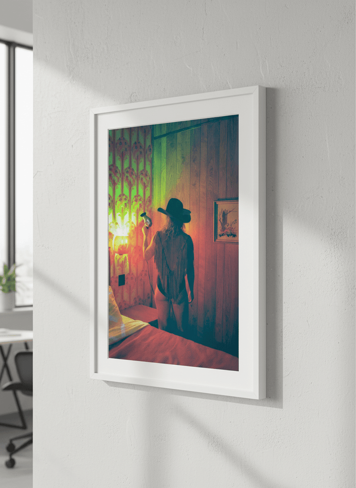 Contemporary wall art featured in a bright modern office workspace