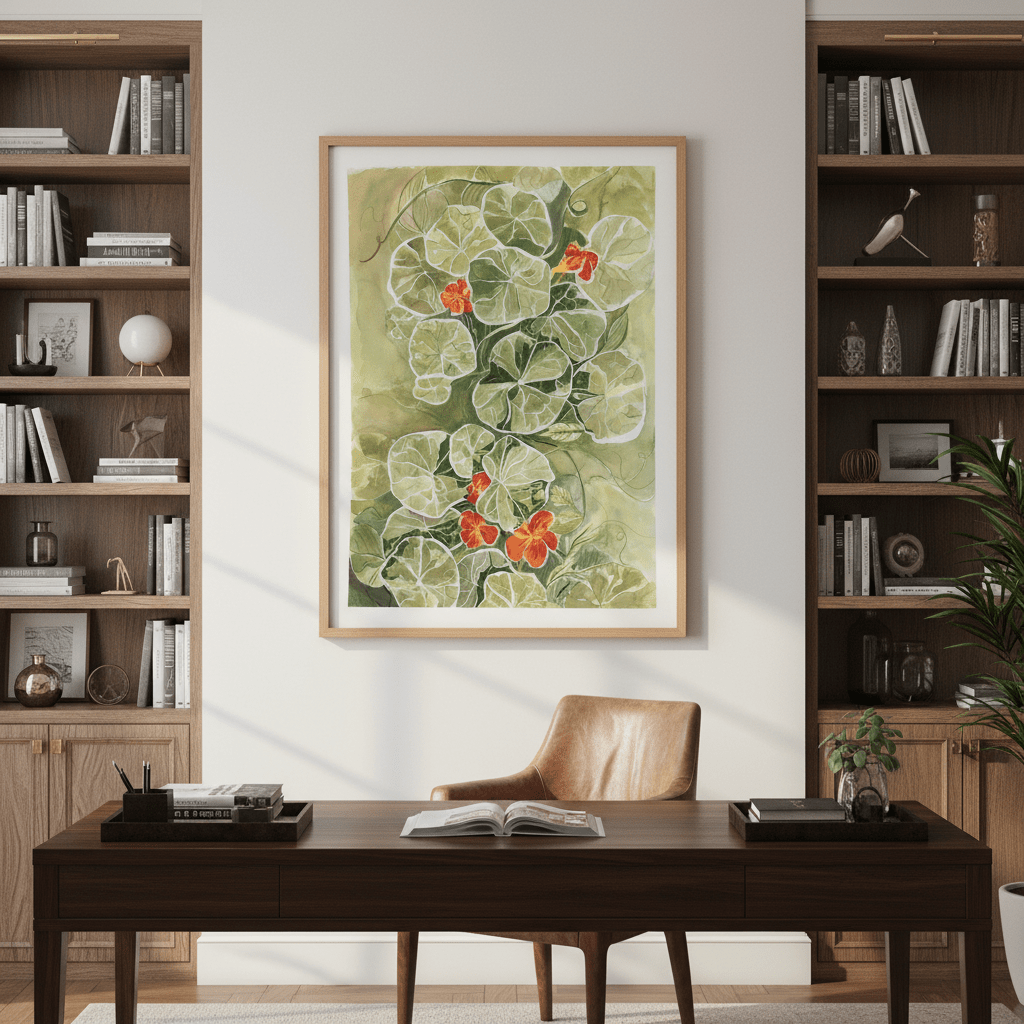 Nasturtium Tapestry by Lucrecia Caporale wall - art - picture - poster
