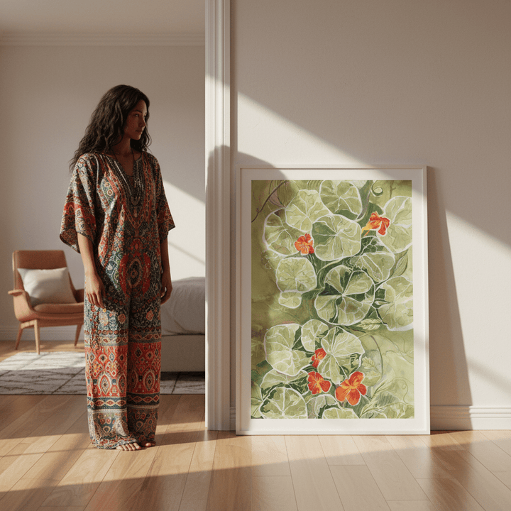 Nasturtium Tapestry by Lucrecia Caporale wall - art - picture - poster
