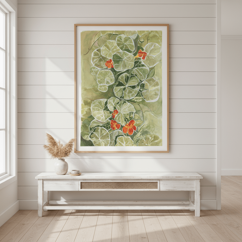 Nasturtium Tapestry by Lucrecia Caporale wall - art - picture - poster