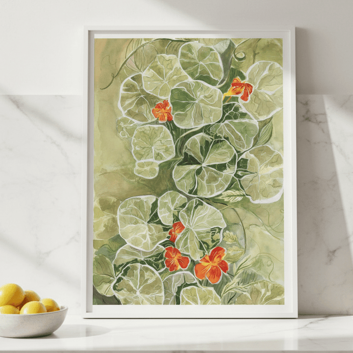 Nasturtium Tapestry by Lucrecia Caporale wall - art - picture - poster