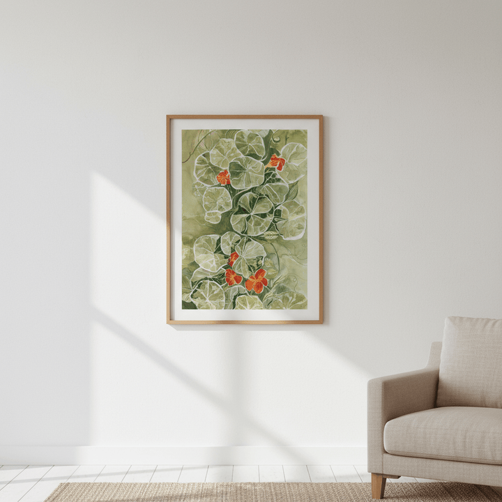 Nasturtium Tapestry by Lucrecia Caporale wall - art - picture - poster