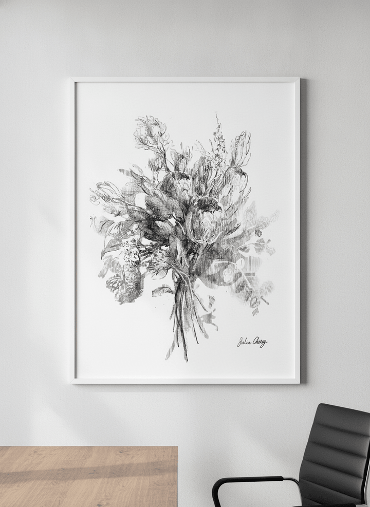 Contemporary wall art featured in a bright modern office workspace