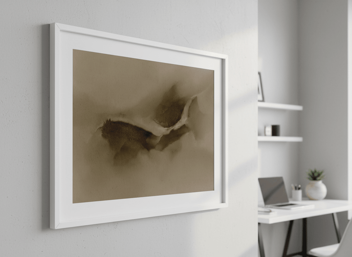 Contemporary wall art featured in a bright modern office workspace