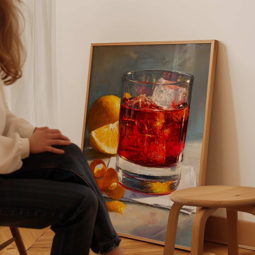 Negroni Orange Peel Oil Illustration Artwork wall - art - picture - poster