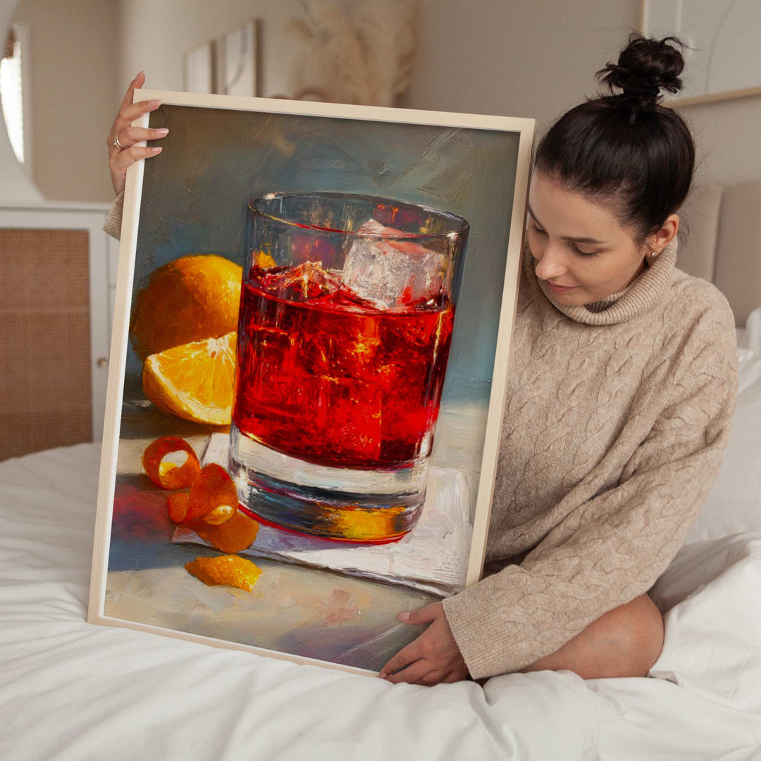 Negroni Orange Peel Oil Illustration Artwork wall - art - picture - poster