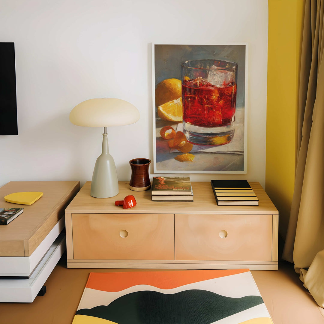 Negroni Orange Peel Oil Illustration Artwork wall - art - picture - poster