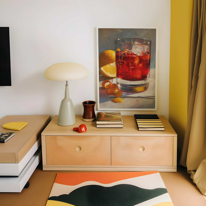 Negroni Orange Peel Oil Illustration Artwork wall - art - picture - poster