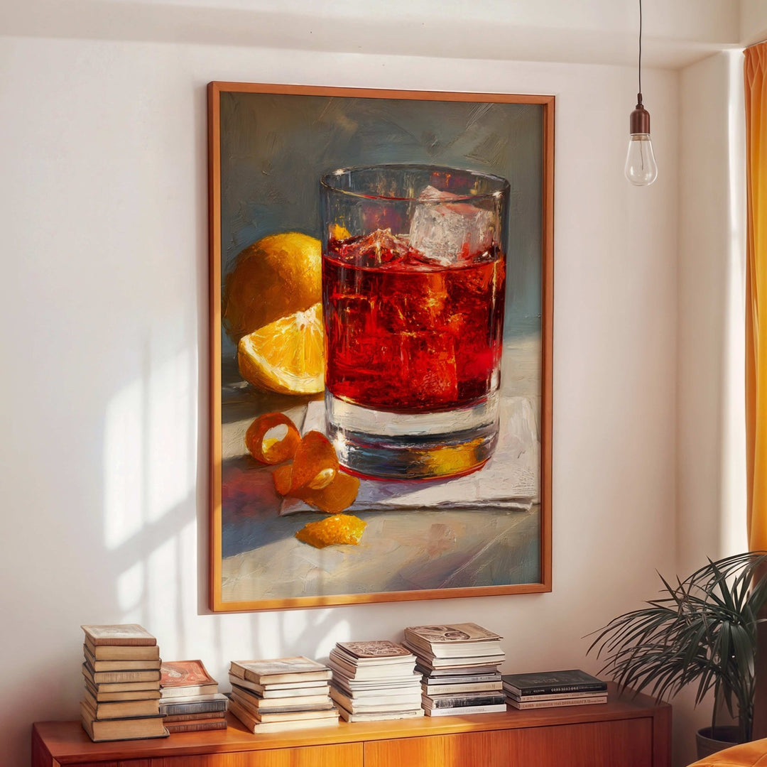 Negroni Orange Peel Oil Illustration Artwork wall - art - picture - poster