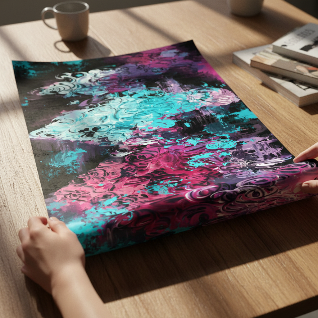 Neon Mirage Flow by Angelina Ngo wall - art - picture - poster