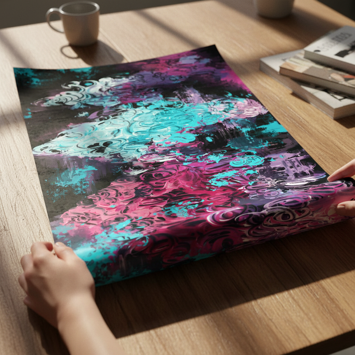 Neon Mirage Flow by Angelina Ngo wall - art - picture - poster