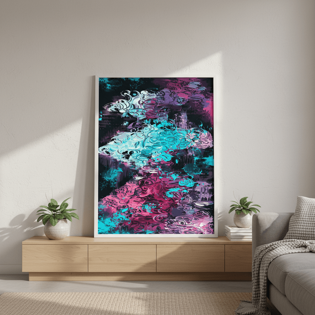 Neon Mirage Flow by Angelina Ngo wall - art - picture - poster