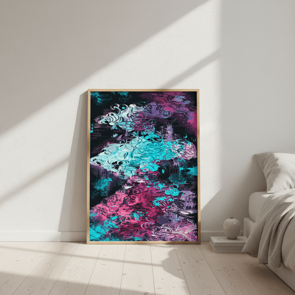 Neon Mirage Flow by Angelina Ngo wall - art - picture - poster