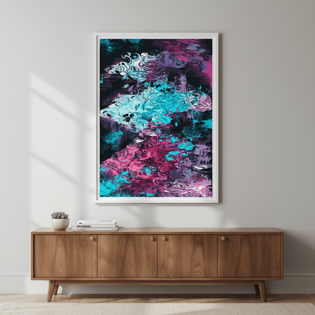 Neon Mirage Flow by Angelina Ngo wall - art - picture - poster