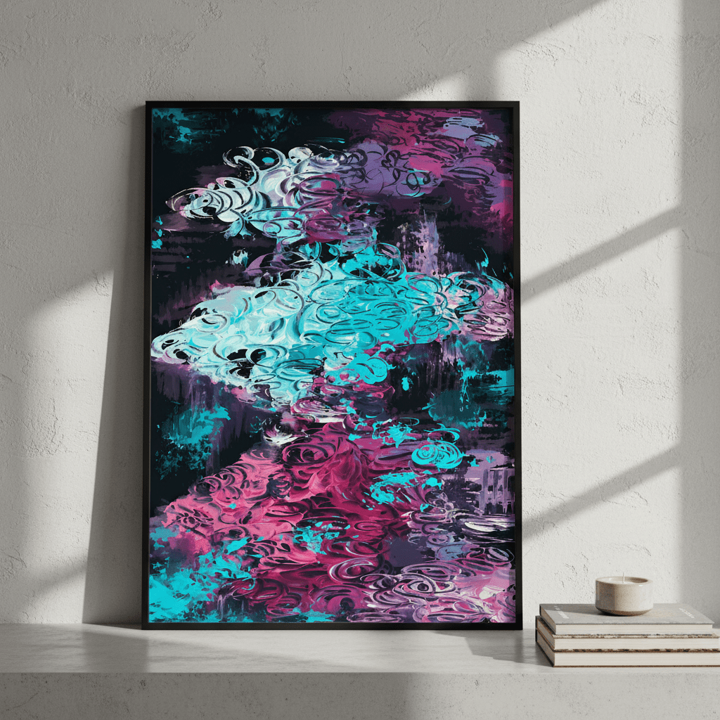 Neon Mirage Flow by Angelina Ngo wall - art - picture - poster