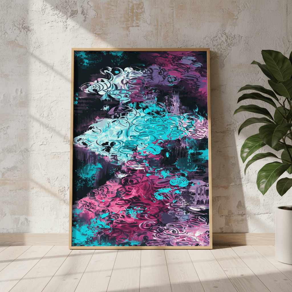 Neon Mirage Flow by Angelina Ngo wall - art - picture - poster