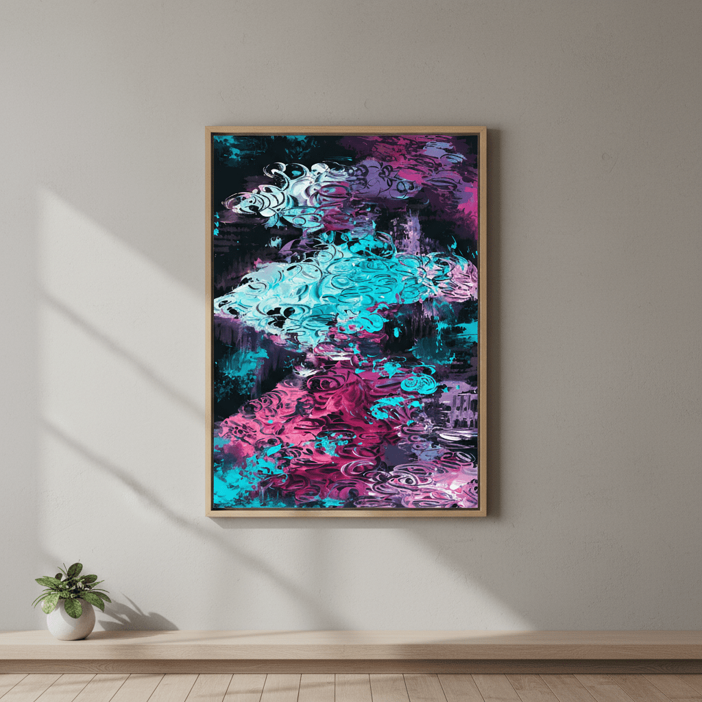Neon Mirage Flow by Angelina Ngo wall - art - picture - poster