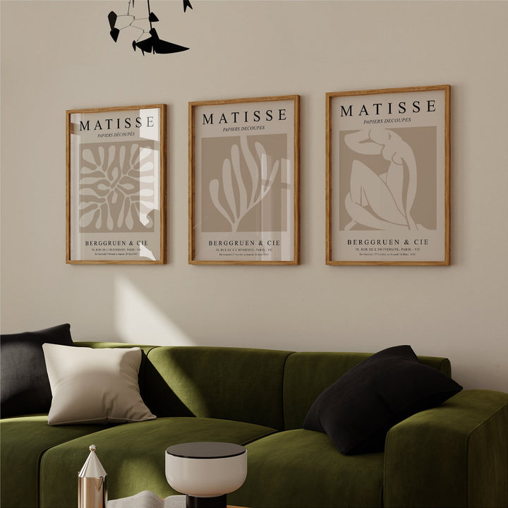 Neutral Wall Print Trio by Henri Matisse - Set of 3 - Style My Wall