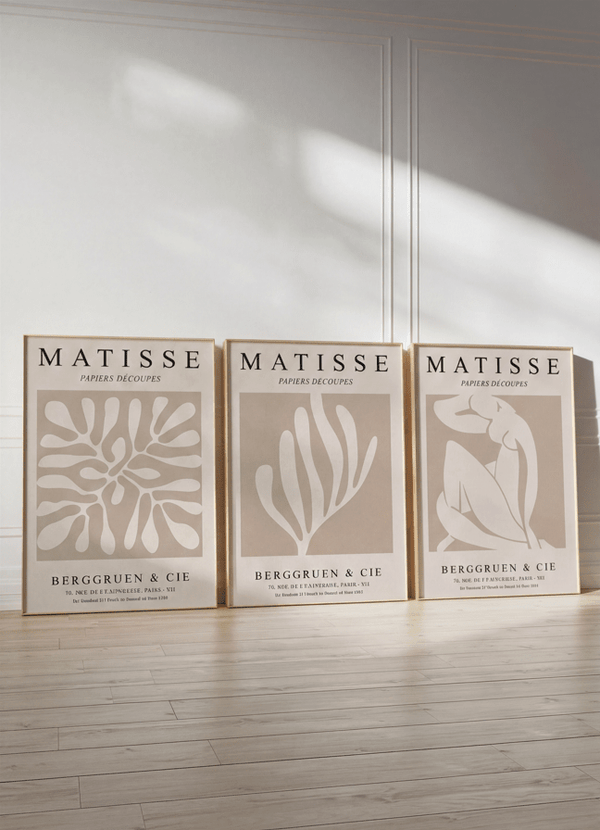 Neutral Wall Print Trio by Henri Matisse - Set of 3