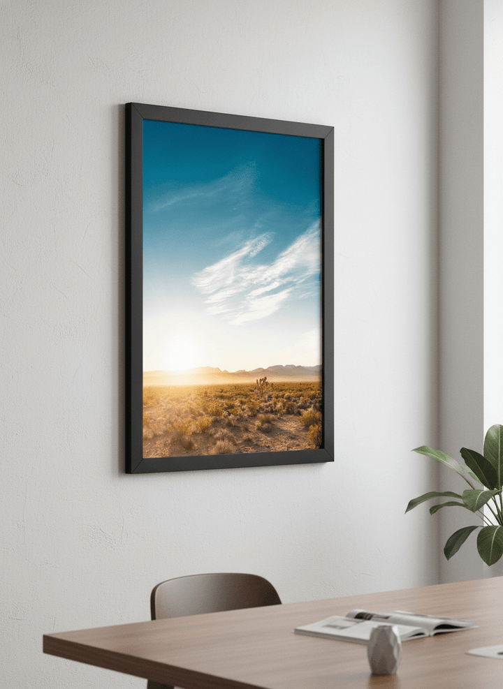 Contemporary wall art featured in a bright modern office workspace