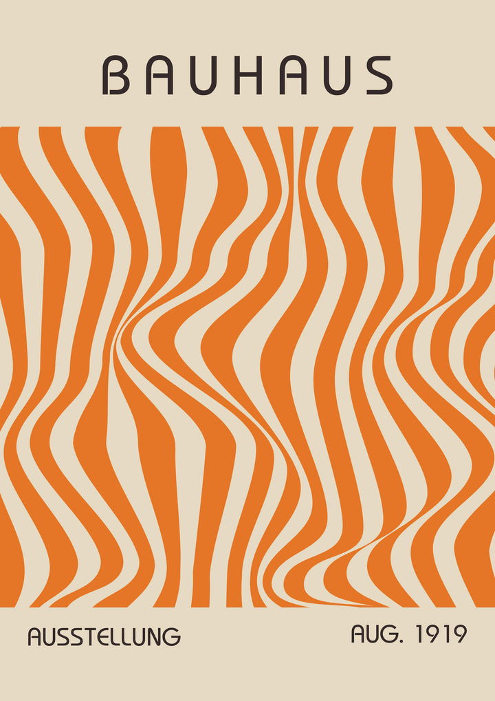 bauhaus wavy lines orange -frame