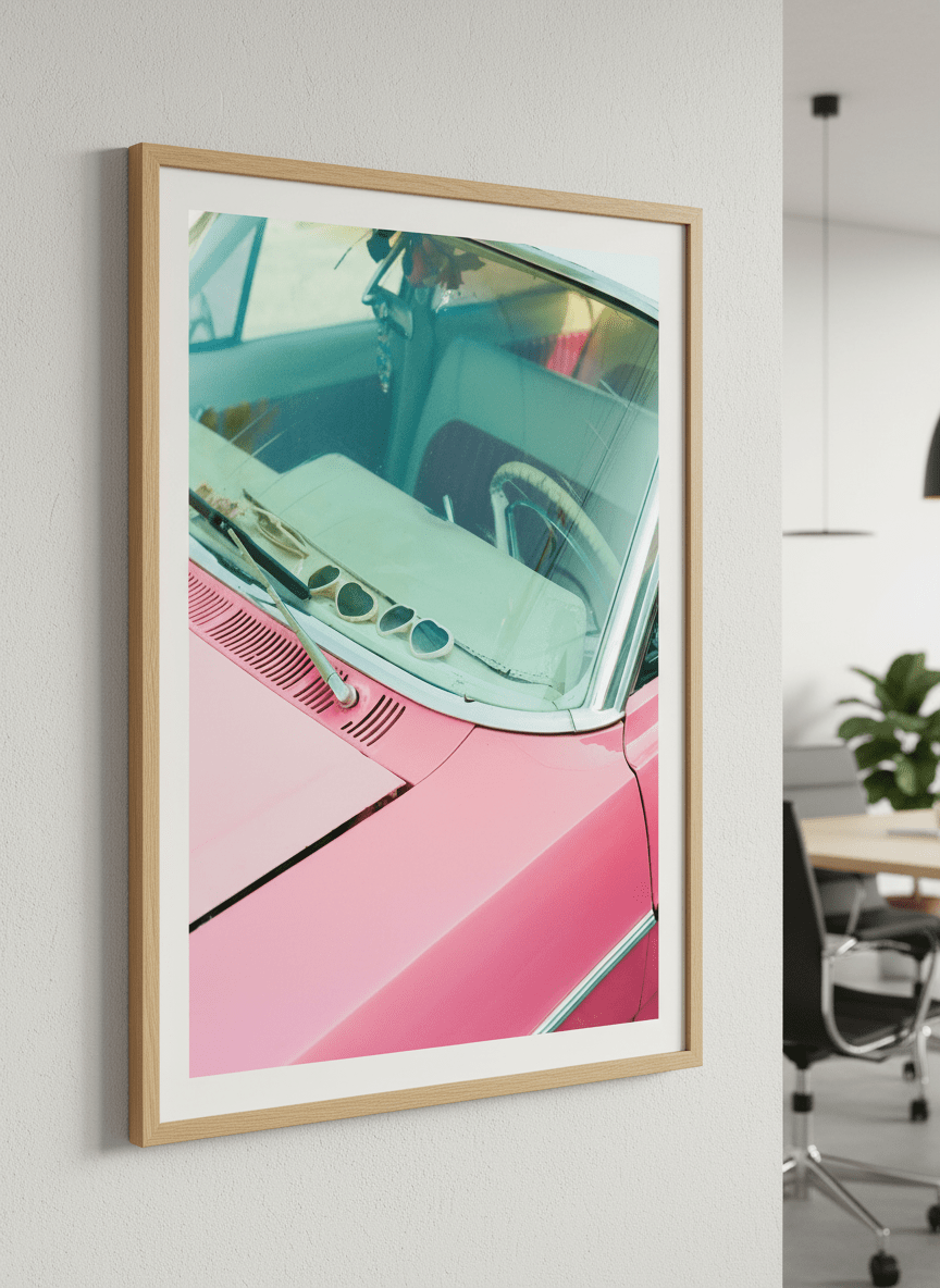 Contemporary wall art featured in a bright modern office workspace