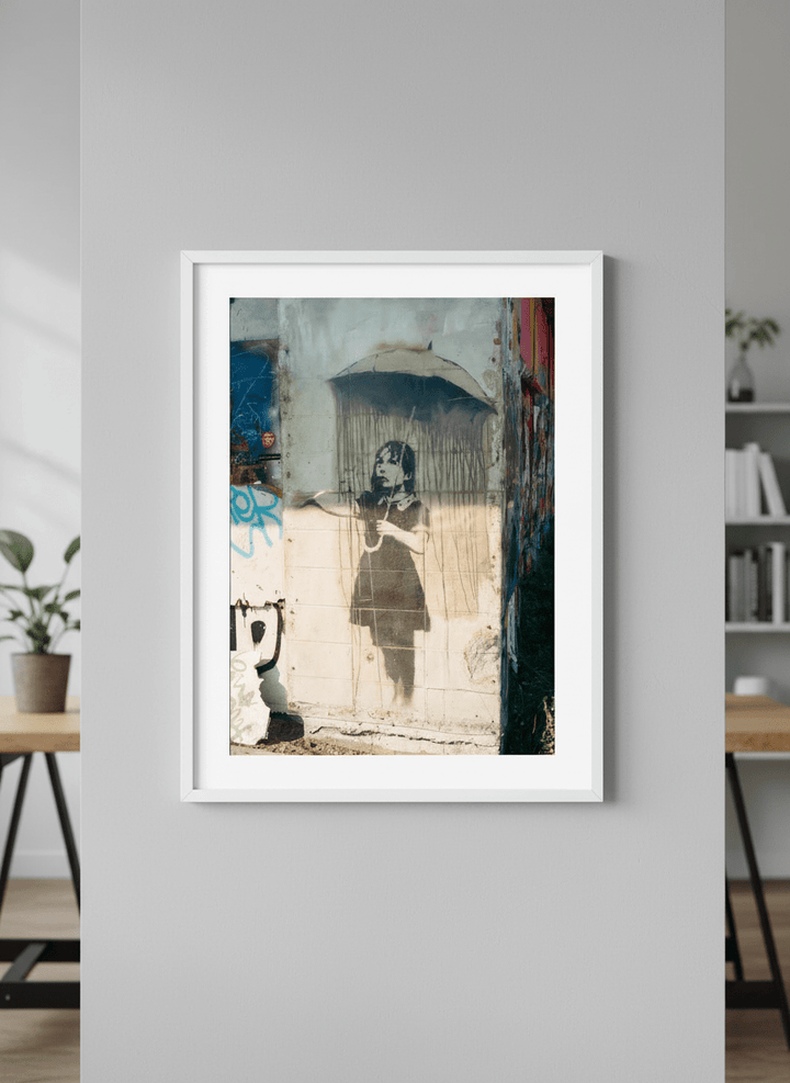 Contemporary wall art featured in a bright modern office workspace