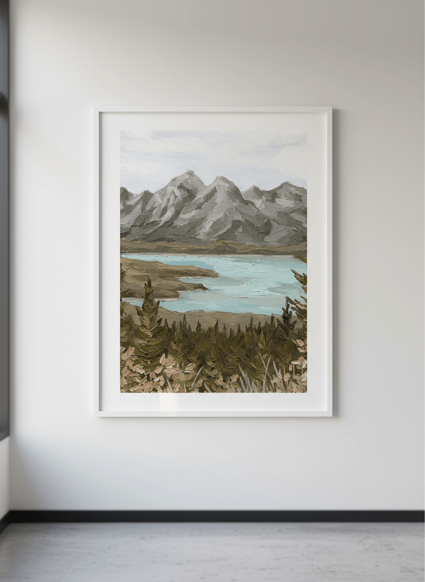 Contemporary wall art featured in a bright modern office workspace