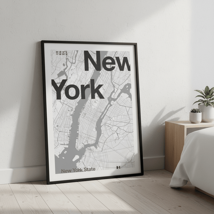 New York Minimal Map by Florent Bodart wall - art - picture - poster