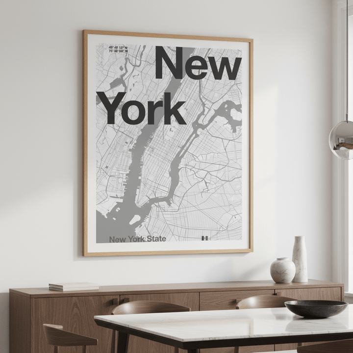New York Minimal Map by Florent Bodart wall - art - picture - poster