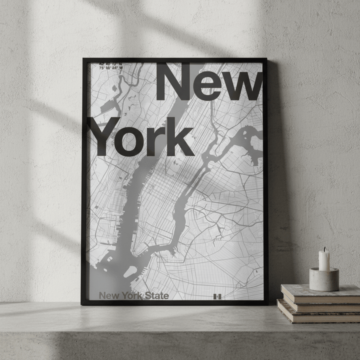 New York Minimal Map by Florent Bodart wall - art - picture - poster