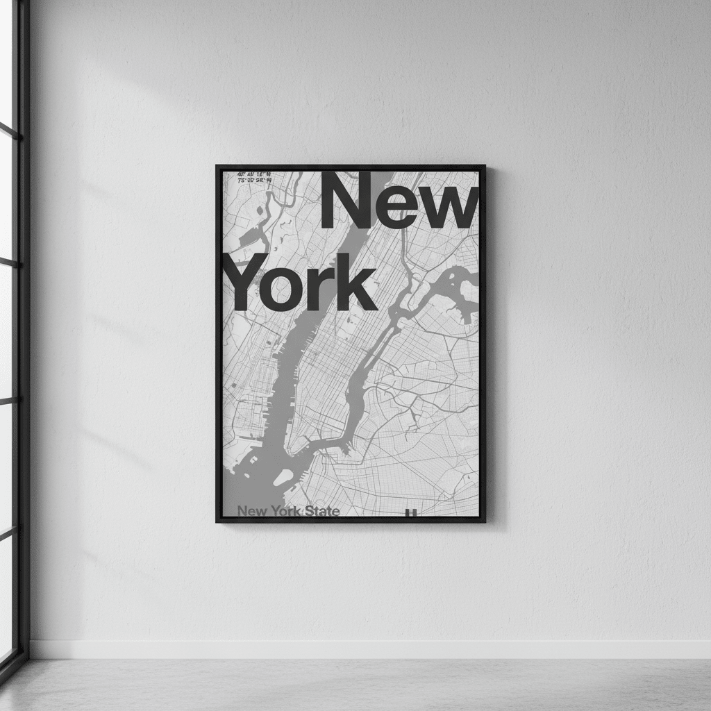 New York Minimal Map by Florent Bodart wall - art - picture - poster