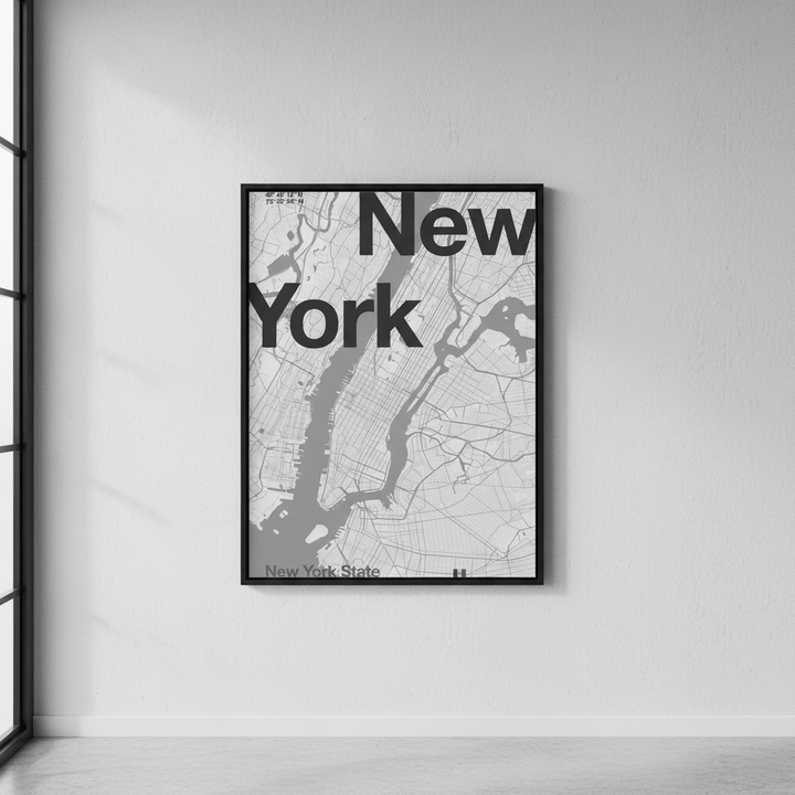 New York Minimal Map by Florent Bodart wall - art - picture - poster