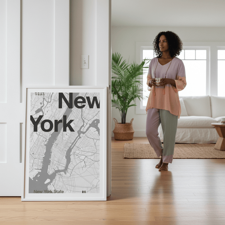 New York Minimal Map by Florent Bodart wall - art - picture - poster