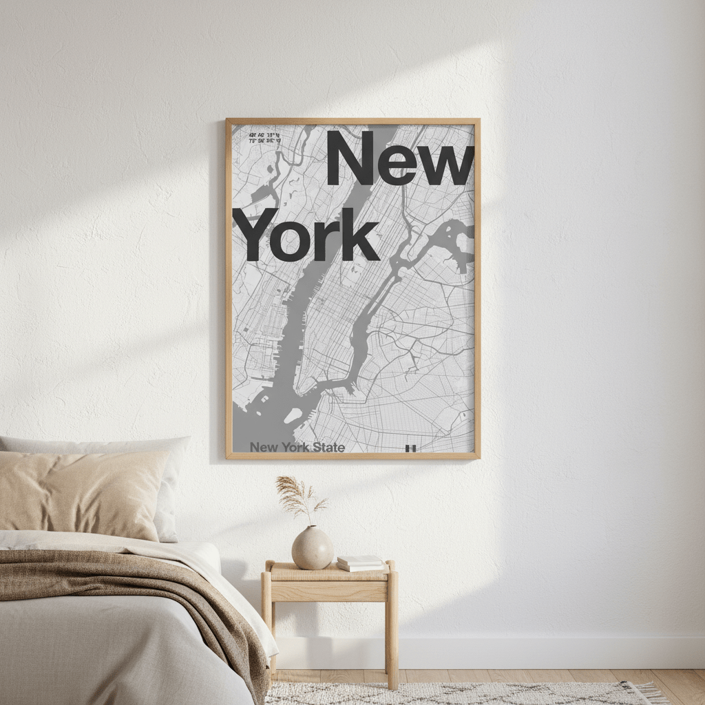 New York Minimal Map by Florent Bodart wall - art - picture - poster