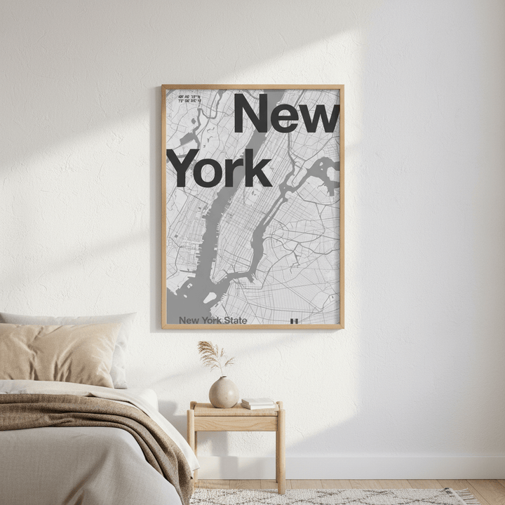 New York Minimal Map by Florent Bodart wall - art - picture - poster