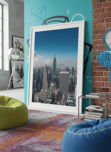 Bold wall art styled in a colourful, eclectic modern home