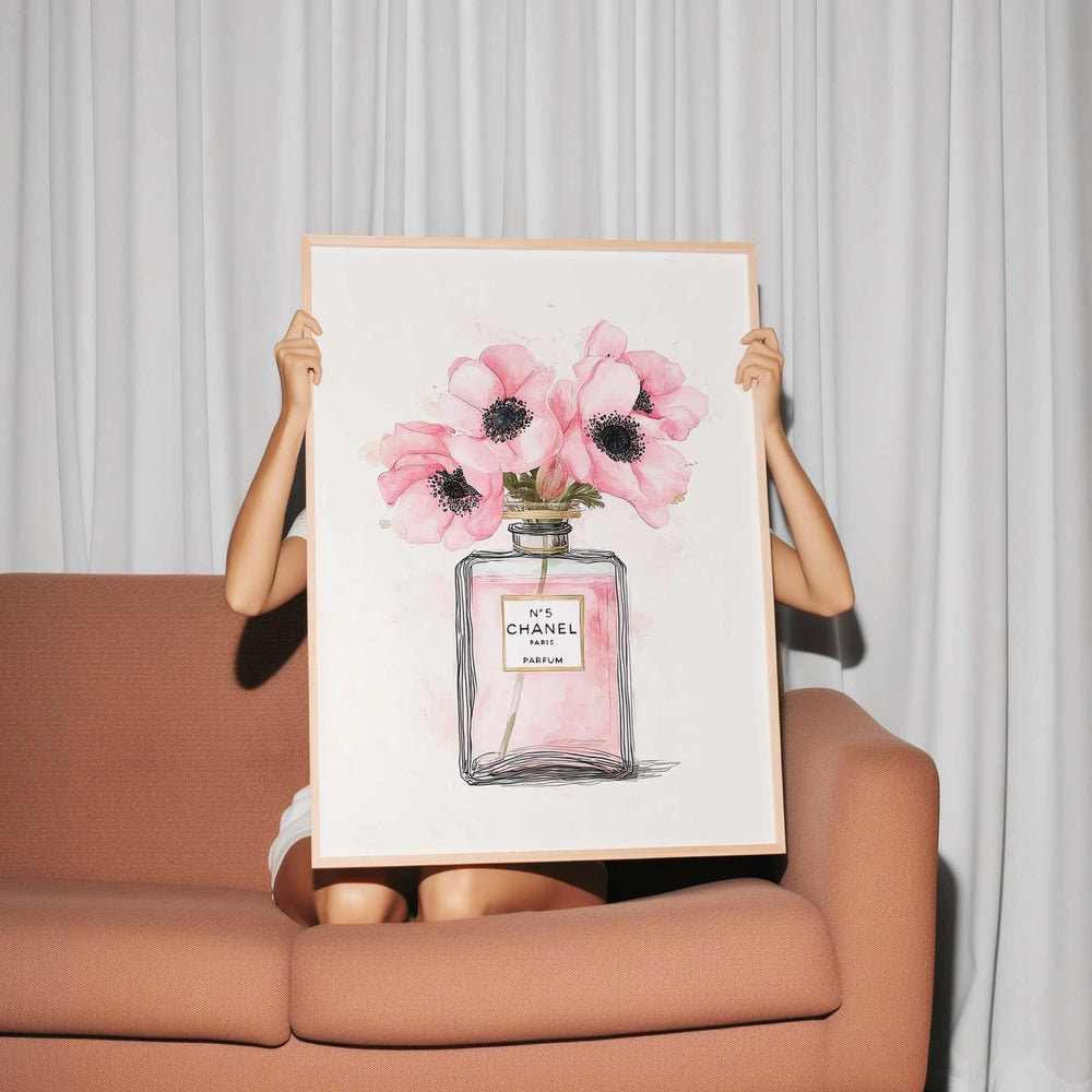 No 5 Chanel parfum flower bottle wall art wall - art - picture - poster