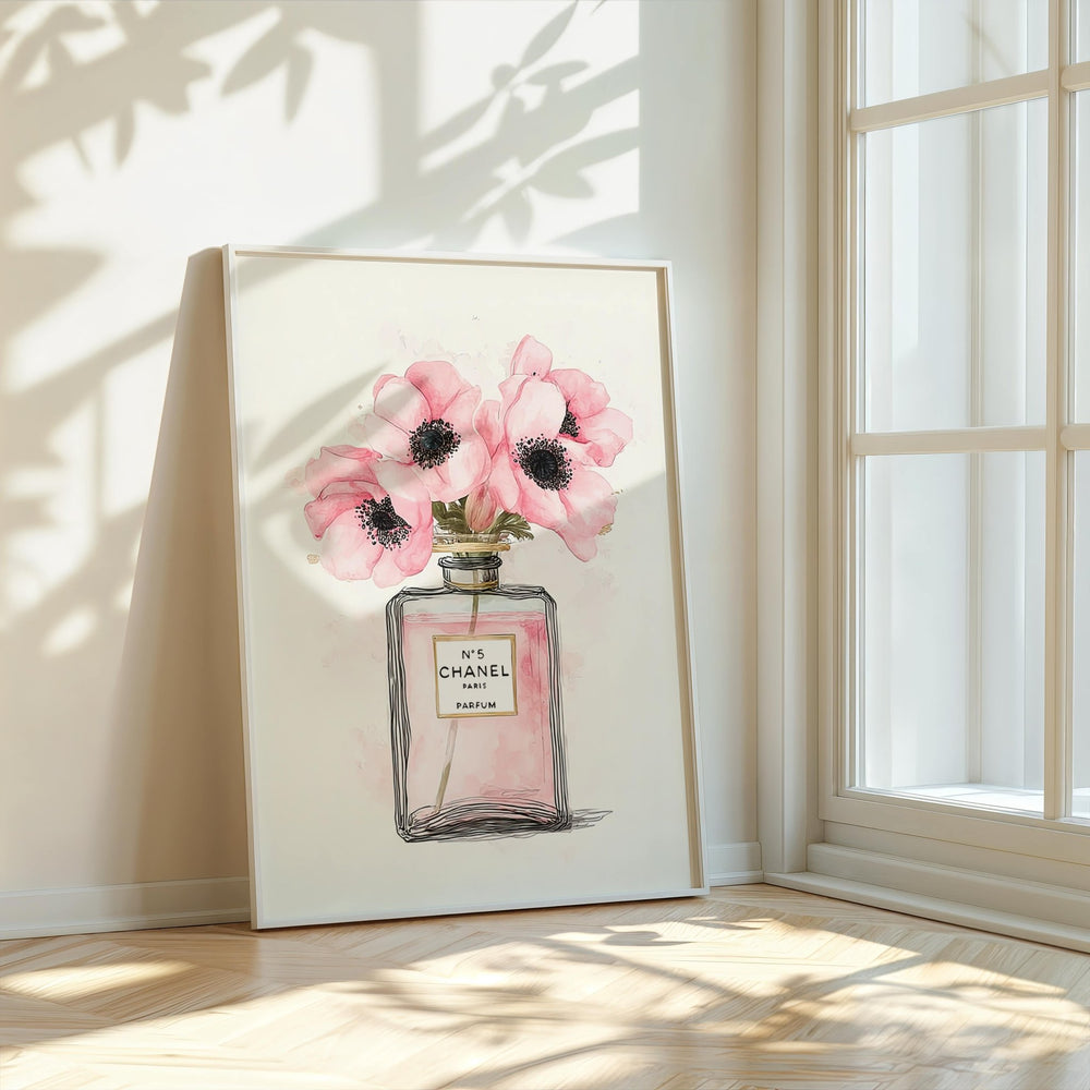 No 5 Chanel parfum flower bottle wall art wall - art - picture - poster