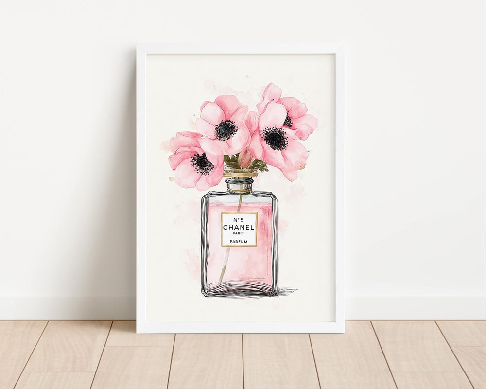 No 5 Chanel parfum flower bottle wall art wall - art - picture - poster