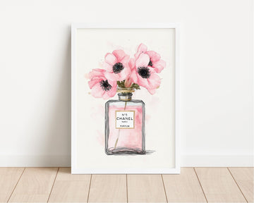 No 5 Chanel parfum flower bottle wall art wall - art - picture - poster