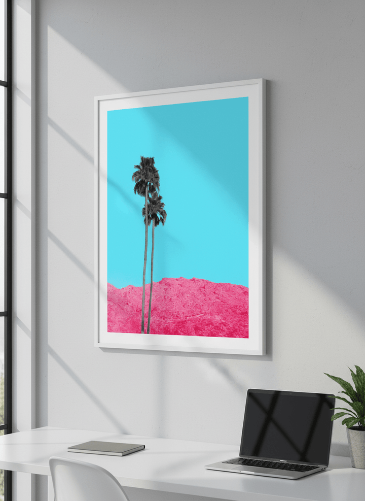 Contemporary wall art featured in a bright modern office workspace