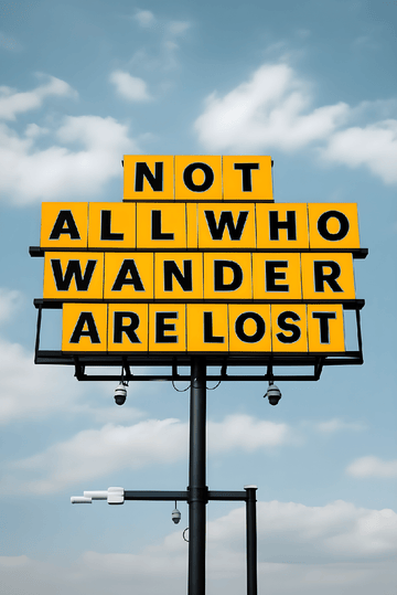 Not All Who Wonder Are Lost Wall Art Quote Motivating Print frame