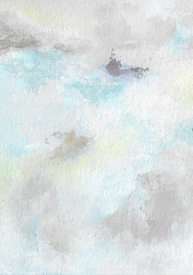 Abstract watercolor design with soft pastel colors framed